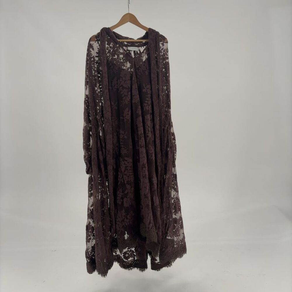 Zimmermann Lace Maxi Dress with Tie Neck